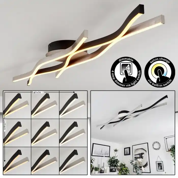 Serlande Plafondlamp LED Zwart, 1-licht Hete Deal