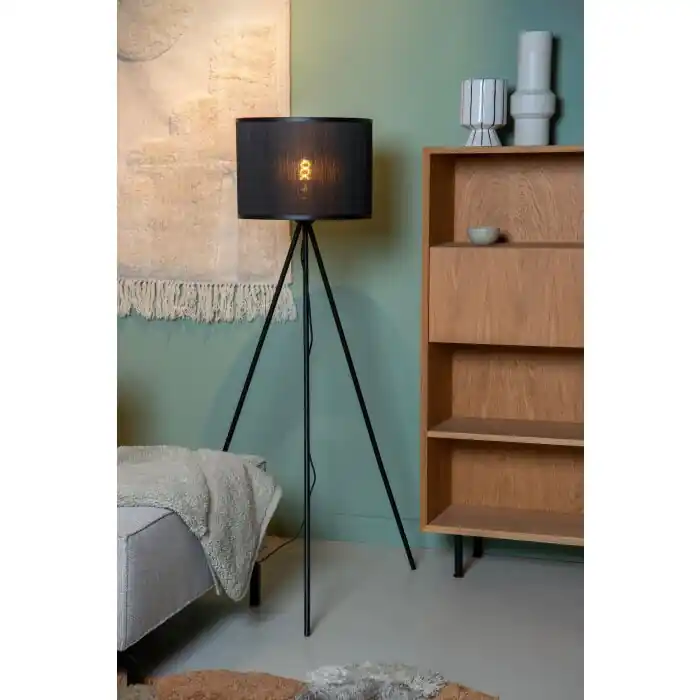 Lucide TAGALOG Staande lamp Zwart, 1-licht Lage Prijs