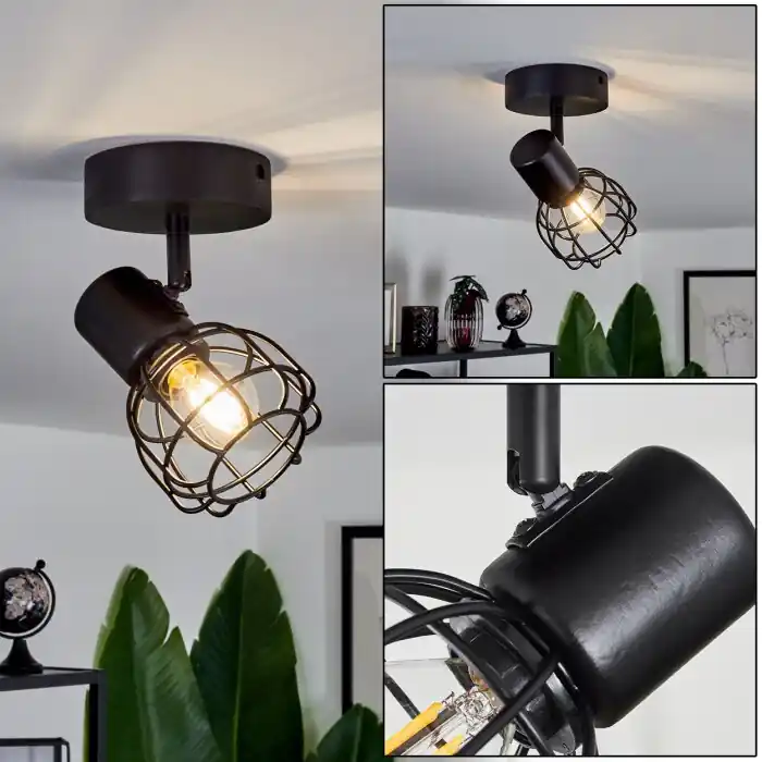 Piment Plafondlamp Zwart, 1-licht Favoriet