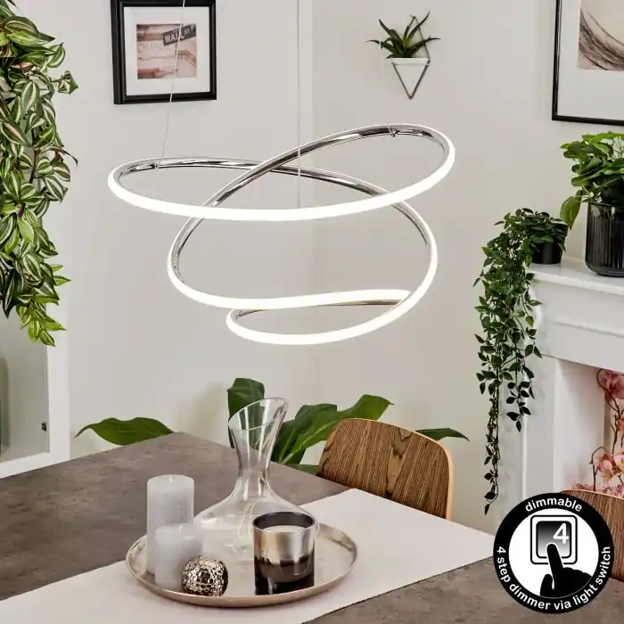 Favoriet Donebas Hanglamp LED Chroom, 1-licht