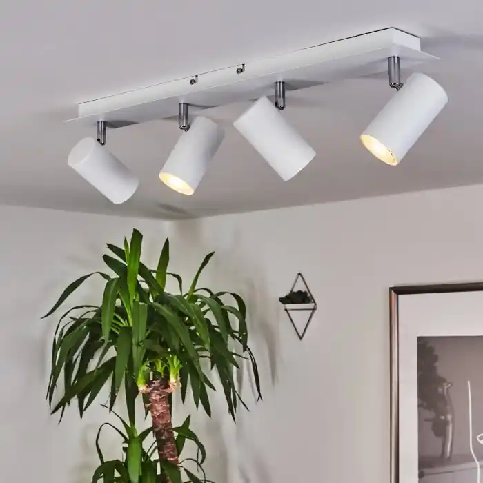 Javel Plafondlamp Chroom, Wit, 4-lichts Gecertificeerd
