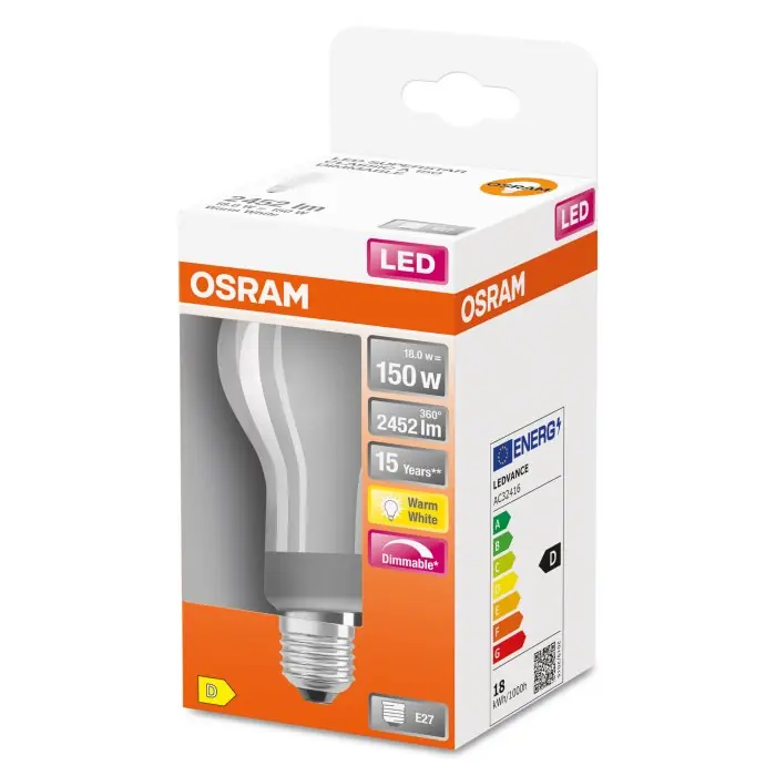 OSRAM LED SUPERSTAR E27 18 watt 2700 kelvin 2452 lumen Op = Op