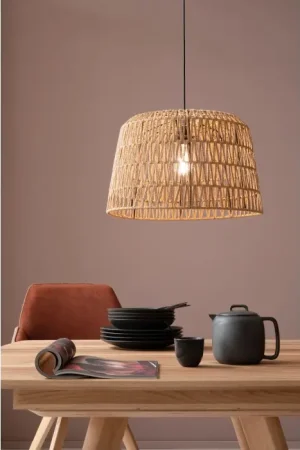 Koop Online SCHÖNER WOHNEN-Kollektion Macra Hanglamp Natuurlijke kleuren, Zwart, 1-licht