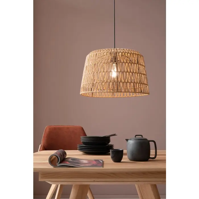 Koop Online SCHÖNER WOHNEN-Kollektion Macra Hanglamp Natuurlijke kleuren, Zwart, 1-licht