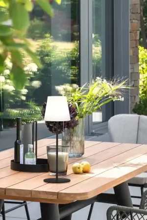 Bestel Nu SCHÖNER WOHNEN-Kollektion Talent Tafellamp voor buiten LED Antraciet, 1-licht, Afstandsbediening, Kleurwisselaar