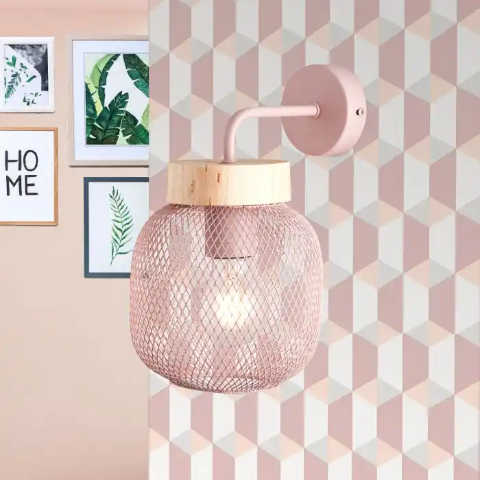 Brilliant Giada Muurlamp Roze, 1-licht Korting