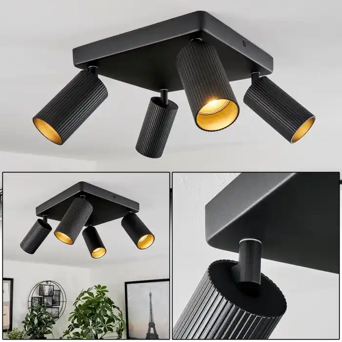 Gereduceerde Prijs Trutielle Plafondlamp Zwart, 4-lichts
