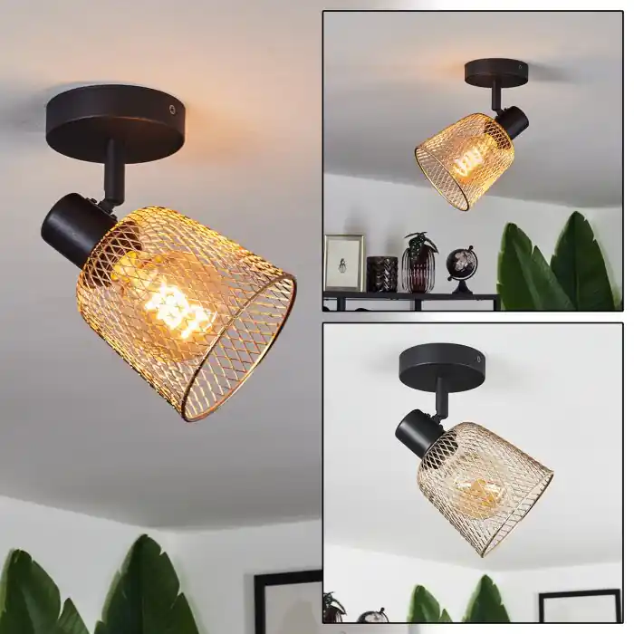 Guitton Plafondlamp Zwart, 1-licht Koop Vandaag