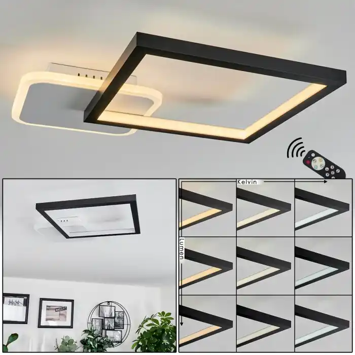Direct Verzonden Bina Plafondlamp LED Wit, 1-licht, Afstandsbediening
