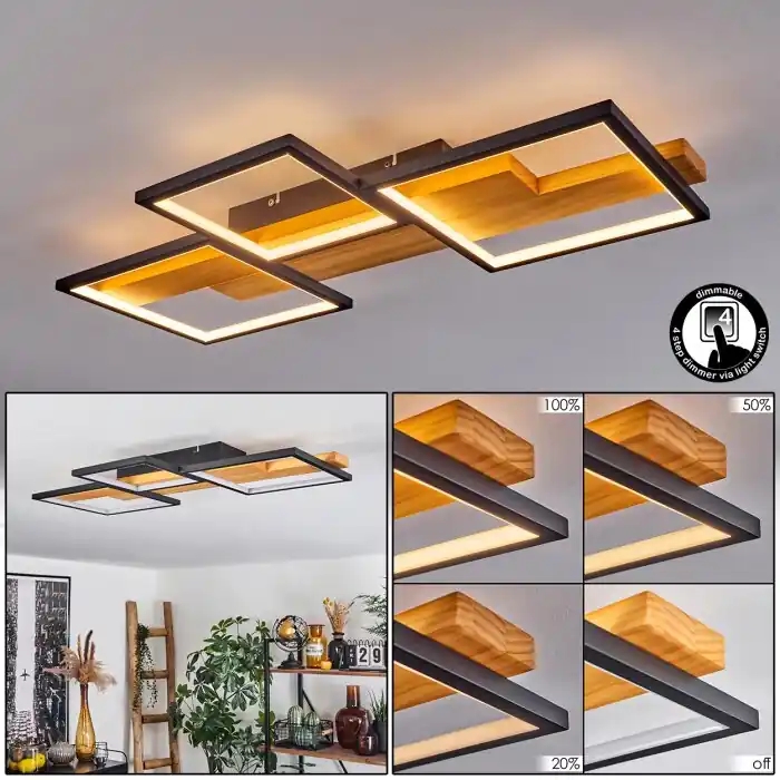 Pompu Plafondlamp LED Zwart, 1-licht Laatste Versie
