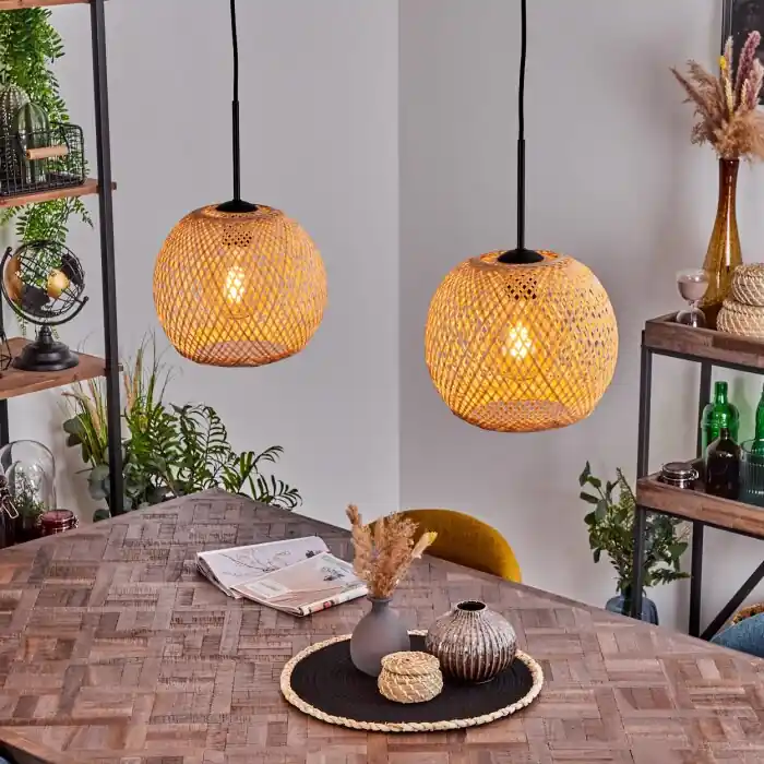 Bauro Hanger Natuurlijke kleuren, 2-lichts Koop Vandaag