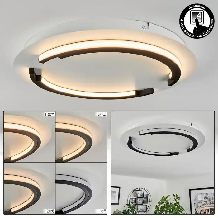 Leroux Plafondlamp LED Wit, 1-licht Bestel Nu