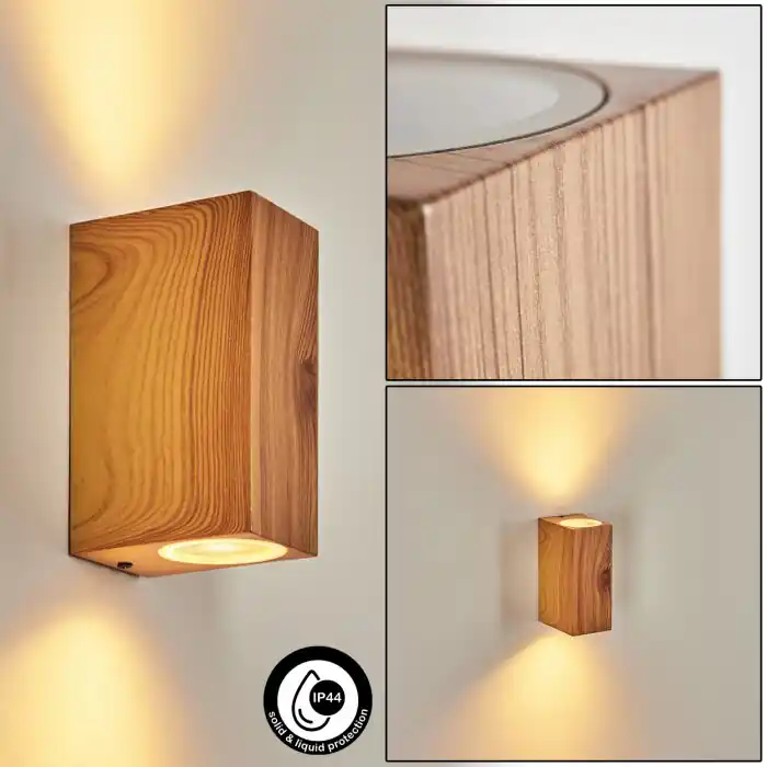 Direct Verzonden Skaabu Buiten muurverlichting houtlook, 2-lichts