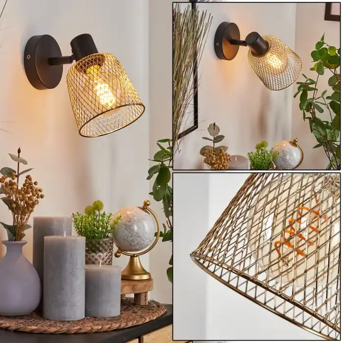Alleen Vandaag Guitton Muurlamp Zwart, 1-licht