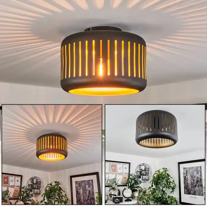 Bestel Nu Fournie Plafondlamp Zwart, 1-licht