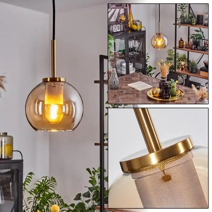 Meest Verkocht Koyoto Hanger Glas 15 cm Goud, Zwart, 1-licht