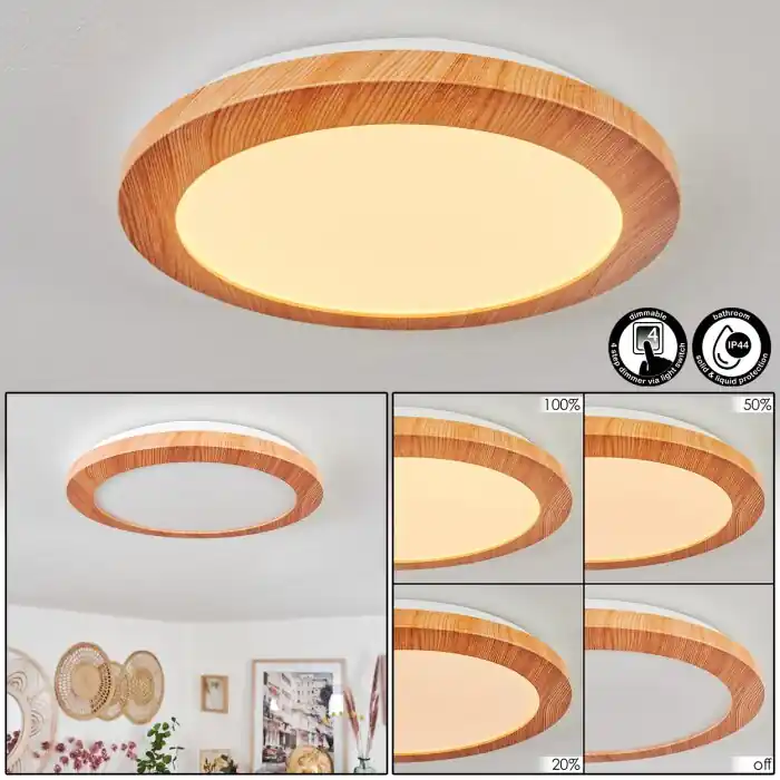 Siguna Plafondpaneel LED houtlook, 1-licht Nu Kopen