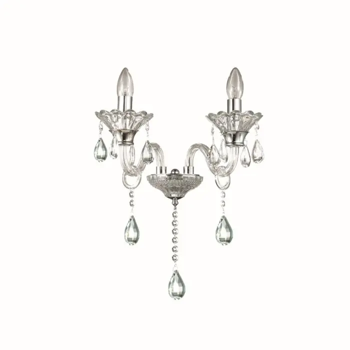 Direct Beschikbaar Ideal Lux COLOSSAL Muurlamp Chroom, 2-lichts