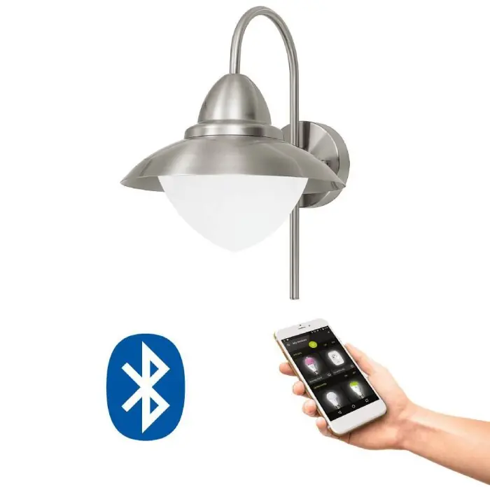 Eglo SIDNEY Buiten muurverlichting LED Roestvrijstalen kleur, 1-licht, Afstandsbediening, Kleurwisselaar Aanbieding