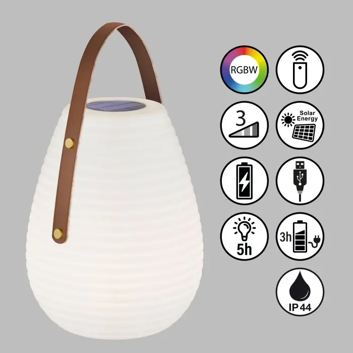 SCHÖNER WOHNEN-Kollektion Bell Tafellamp voor buiten LED Wit, 1-licht, Afstandsbediening, Kleurwisselaar Weekendaanbieding