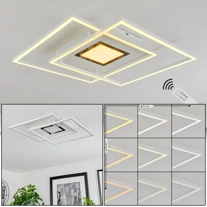 Gratis Retour Popoy Plafondlamp LED Wit, 1-licht, Afstandsbediening