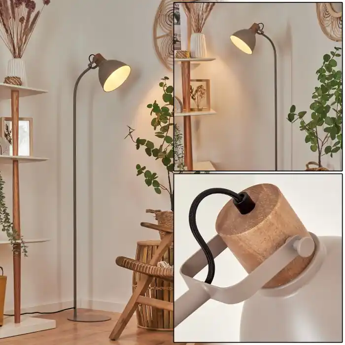 Chipou Staande lamp Grijs, 1-licht Gecertificeerd