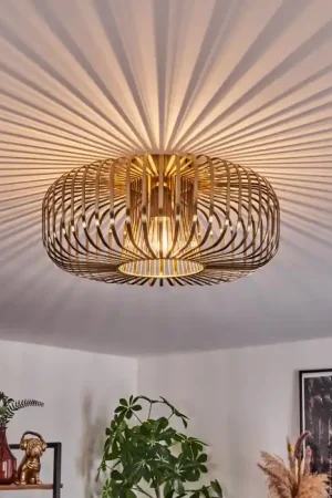 Wemude Plafondlamp Oud messing, 1-licht Gratis Retour