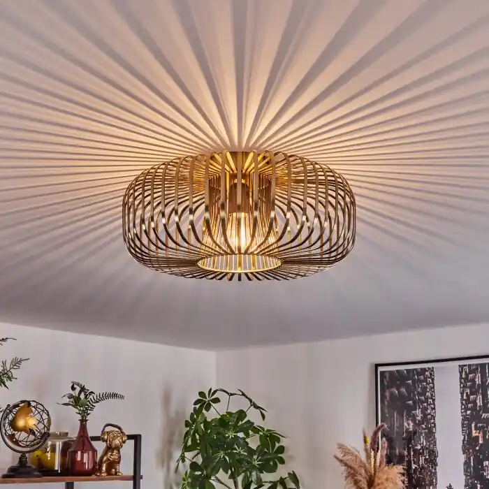 Wemude Plafondlamp Oud messing, 1-licht Gratis Retour