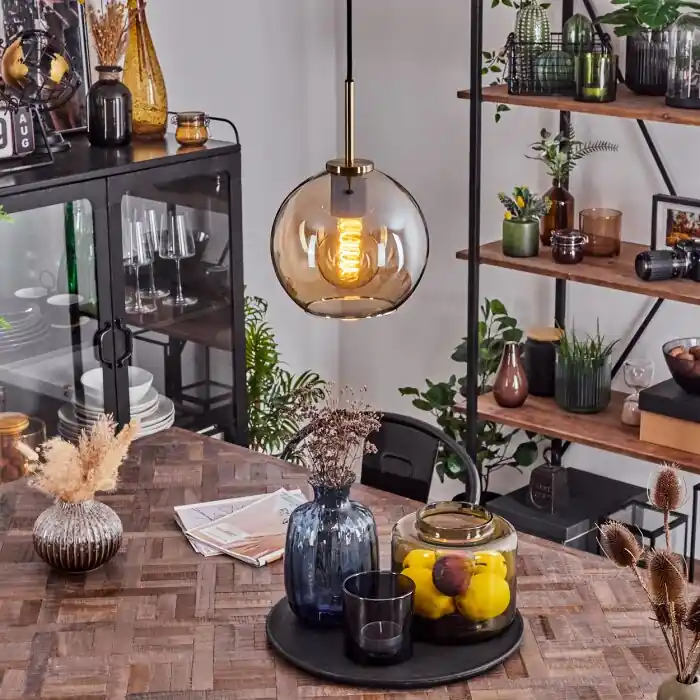 Koyoto Hanger Glas 20 cm Roestvrijstalen kleur, Zwart, 1-licht Meest Verkocht