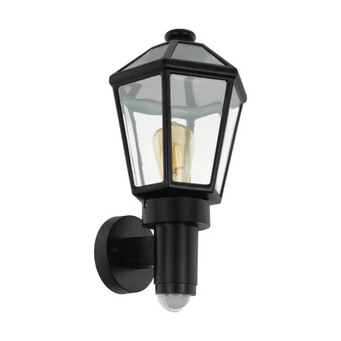 EGLO MONSELICE Buiten muurverlichting Zwart, 1-licht, Bewegingsmelder Rechtstreeks Van De Fabrikant