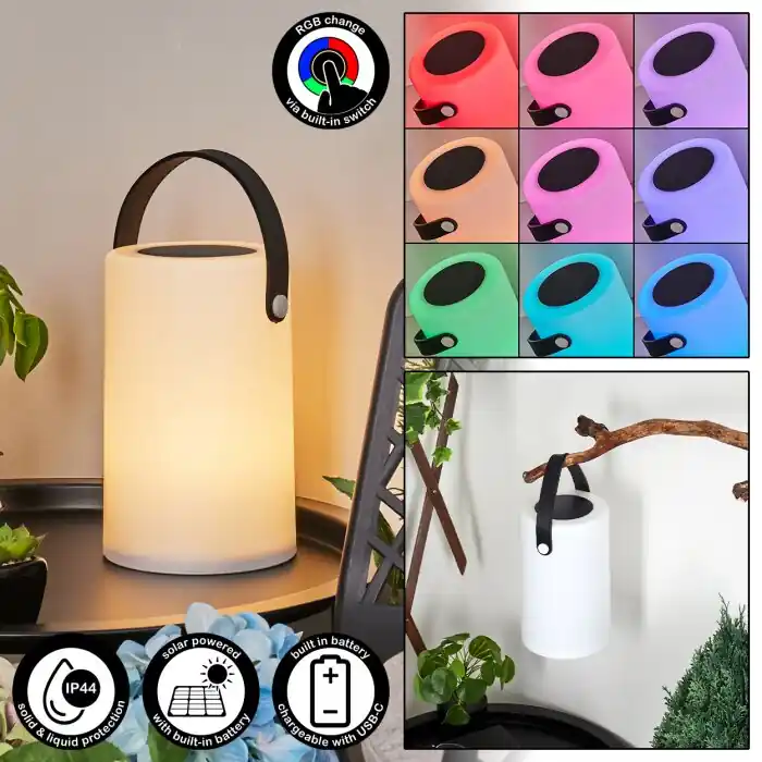 Acebal Solarlamp LED Zwart, Wit, 1-licht, Kleurwisselaar Aanbieding