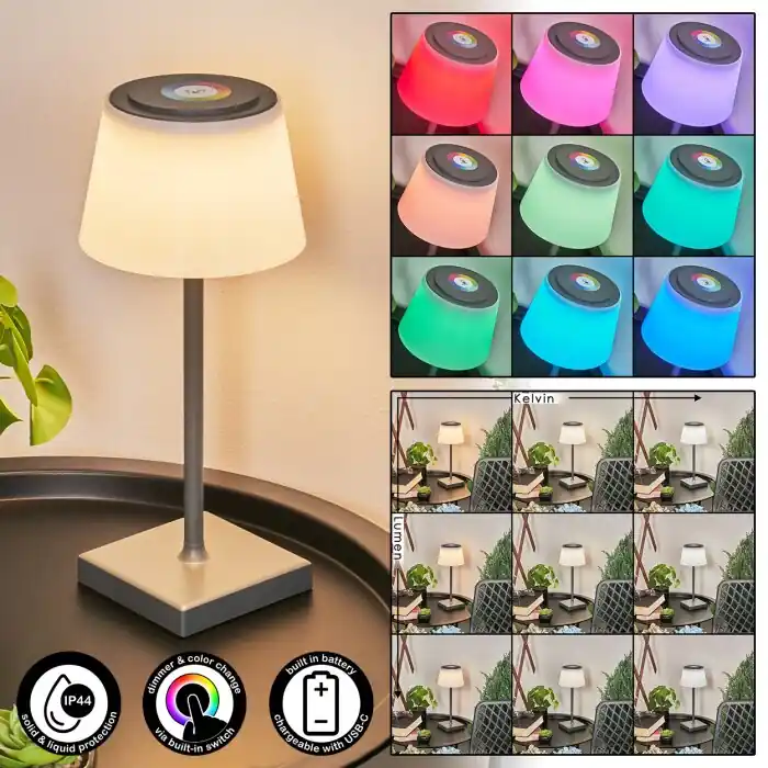 Aanbieding Burzaco Tafellamp voor buiten LED Antraciet, 1-licht, Kleurwisselaar