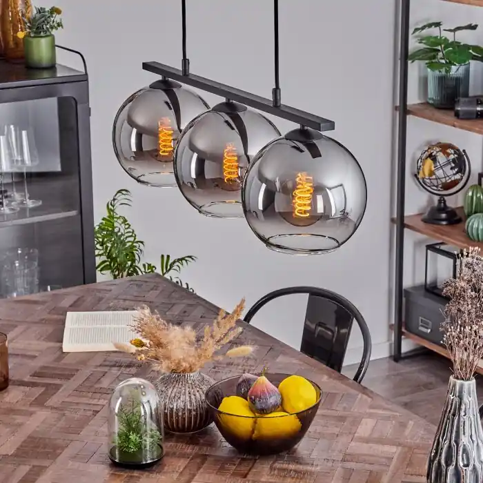 Koyoto Hanglamp Glas 20 cm Rookkleurig, 3-lichts Superprijs