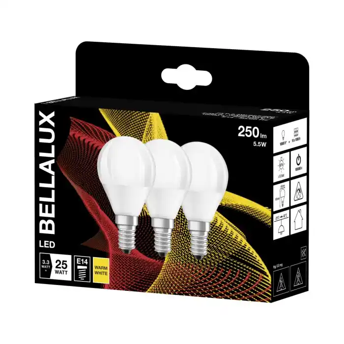 BELLALUX Set van 3 LED E14 3,3 Watt 2700 Kelvin 250 Lumen Gereduceerde Prijs