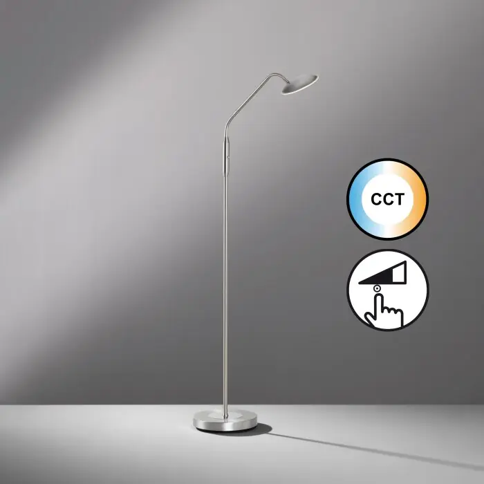 Fischer & Honsel Tallri Staande lamp LED Nikkel mat, 1-licht Korting