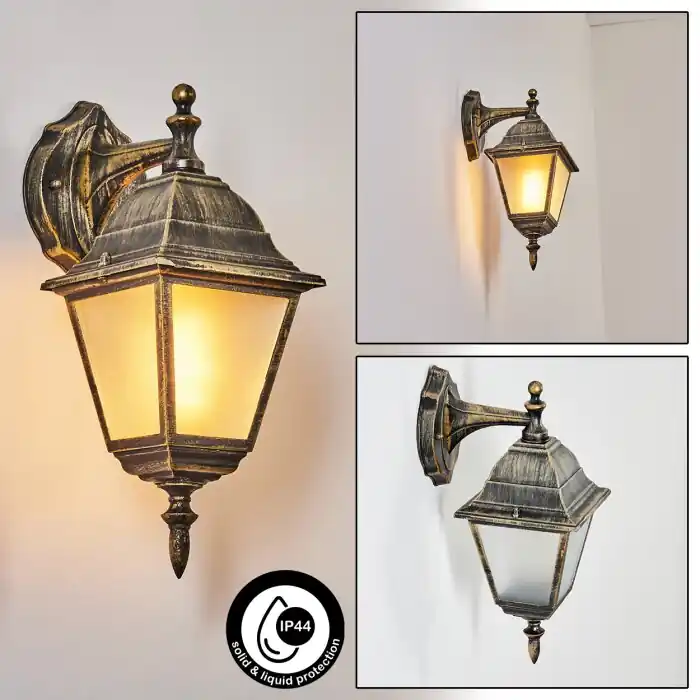 Naofe Buiten muurverlichting Bruin, Goud, 1-licht Korting