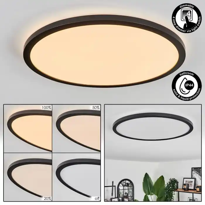 Lage Kosten Hooper Plafondpaneel LED Zwart, 1-licht