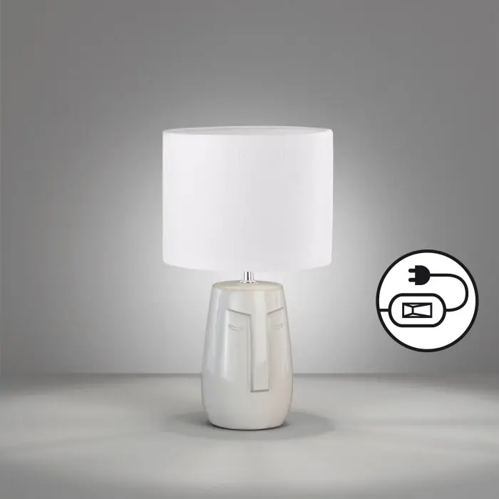 Beste Prijs Fischer & Honsel Face Tafellamp Beige, 1-licht