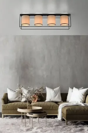 Alleen Vandaag Leuchten Direkt RAVEN Plafondlamp Zwart, 4-lichts