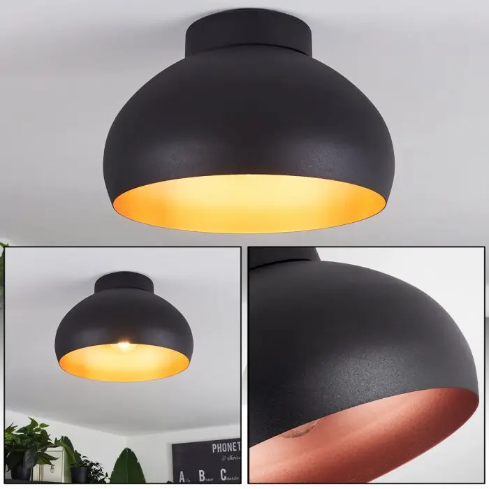 Korting Guayo Plafondlamp Zwart, 1-licht