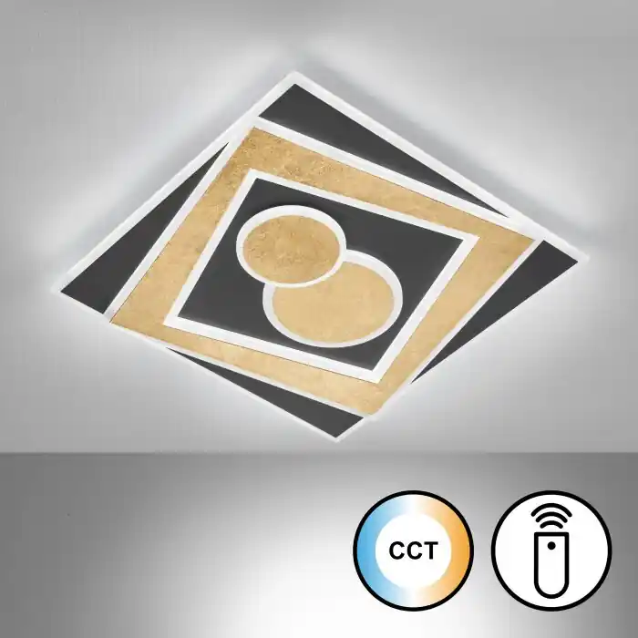Fischer & Honsel Ratio Plafondlamp LED Zwart, 1-licht, Afstandsbediening Uitverkoop