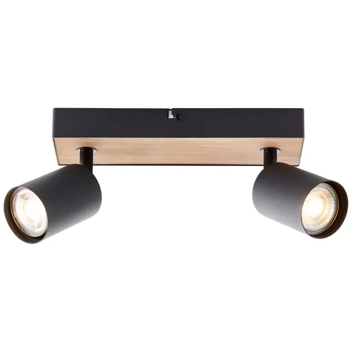 Brilliant Jello Wood Plafondlamp Natuurlijke kleuren, Zwart, 2-lichts Dagaanbieding