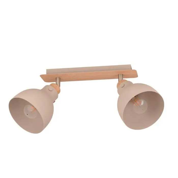 Eglo ARRECIFE Plafondlamp houtlook, Nikkel mat, 2-lichts Koop Vandaag
