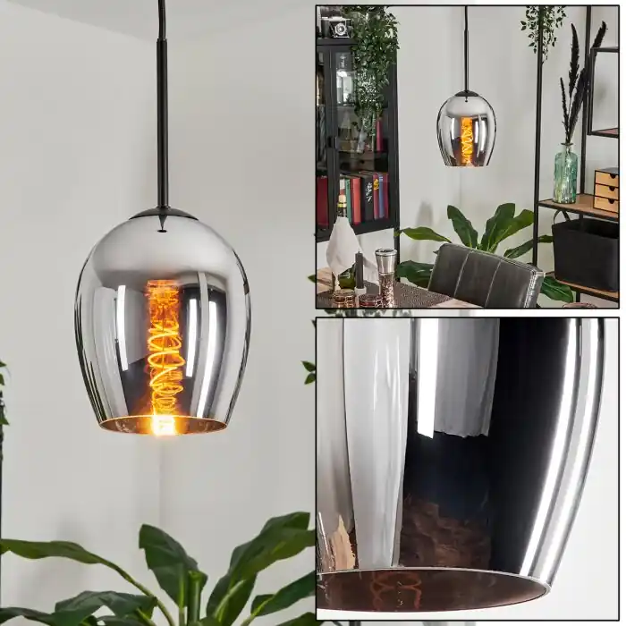 Korting Vevino Hanger Glas 15 cm Rookkleurig, 1-licht