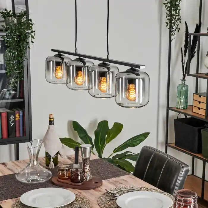 Lauden Hanglamp Glas 15 cm Duidelijk, Rookkleurig, 4-lichts Weekendaanbieding