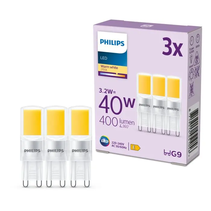 Philips gloeilamp 3st set LED GU9 3,2 Watt 2700 Kelvin 400 Lumen Lage Prijs