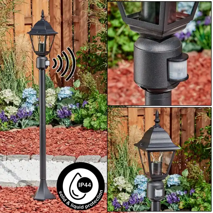 Shop Nu Naofe Padverlichting Zwart, 1-licht, Bewegingsmelder
