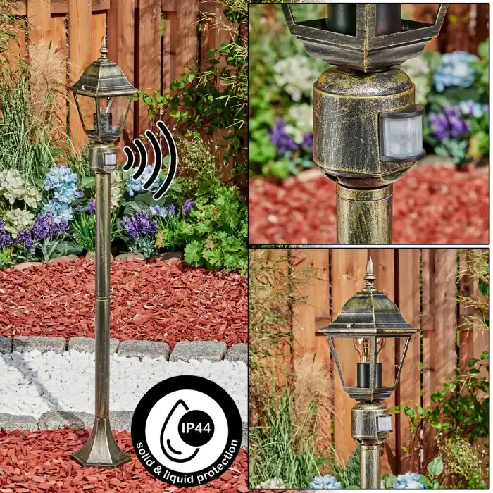 Rechtstreeks Van De Fabrikant Naofe Padverlichting Goud, Zwart, 1-licht, Bewegingsmelder