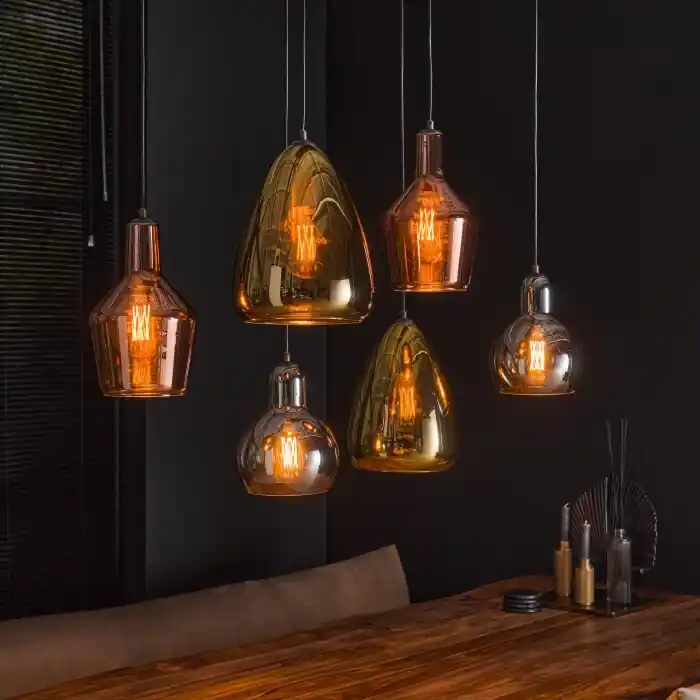 Tricolore Hanglamp Zwart, 6-lichts Alleen Vandaag