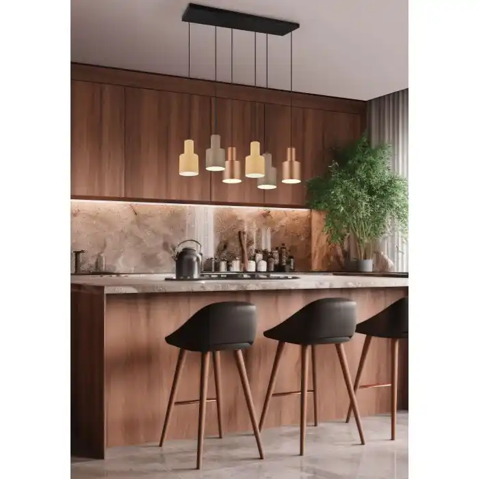 Trio AGUDO Hanglamp Zwart, 6-lichts Lage Prijs